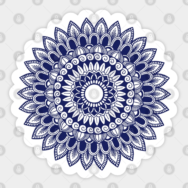 Mandala (navy blue) Sticker by calenbundalas